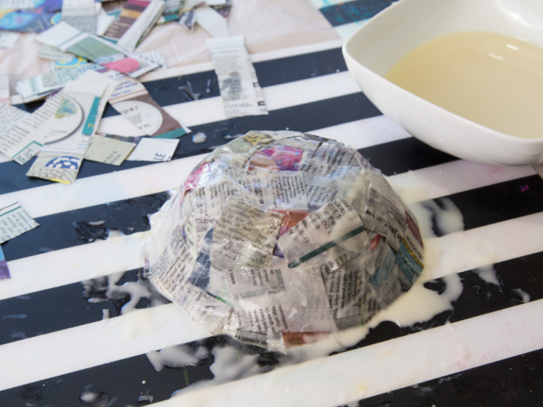 bowl with paper mache