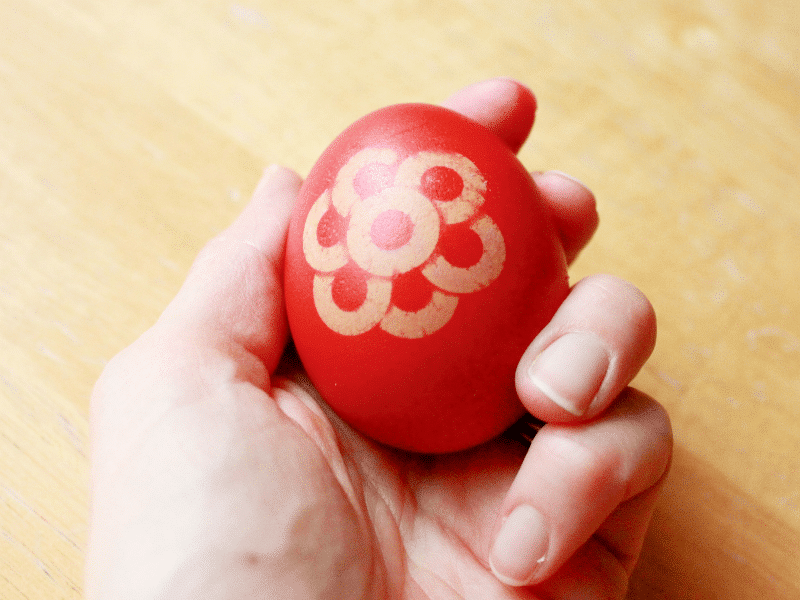 egg decorating with hole stickers