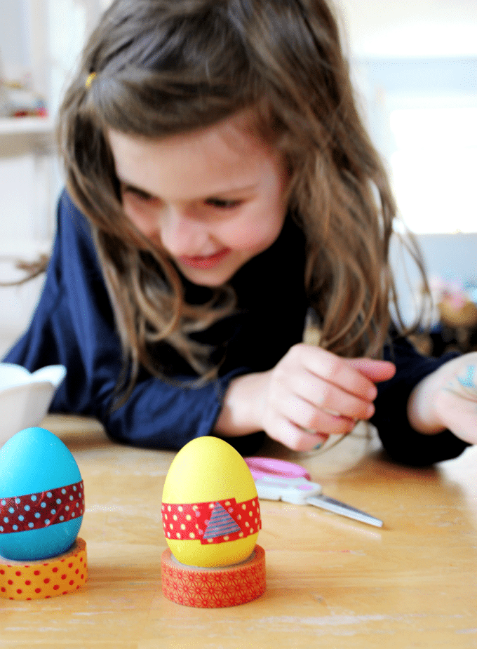 washi tape on eggs