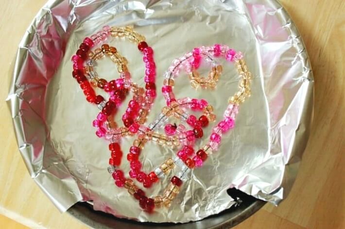 How to Melt Beads to Make Suncatcher Hearts - Free Form Hearts with Embroidery Thread