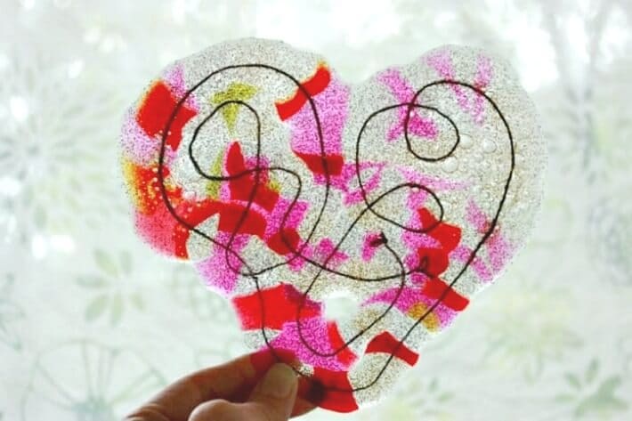 Overcooked melted bead suncatcher heart