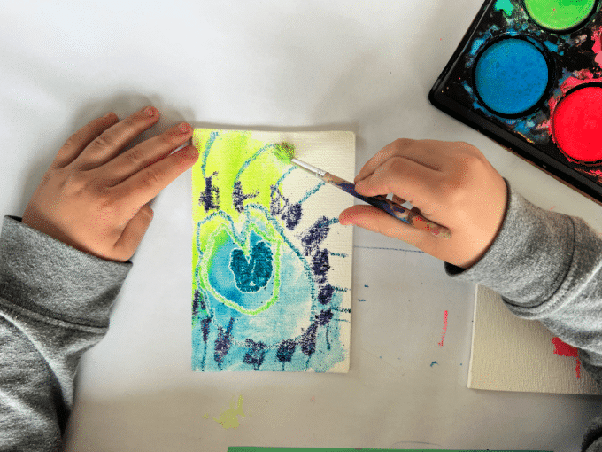 adding paint to drawing