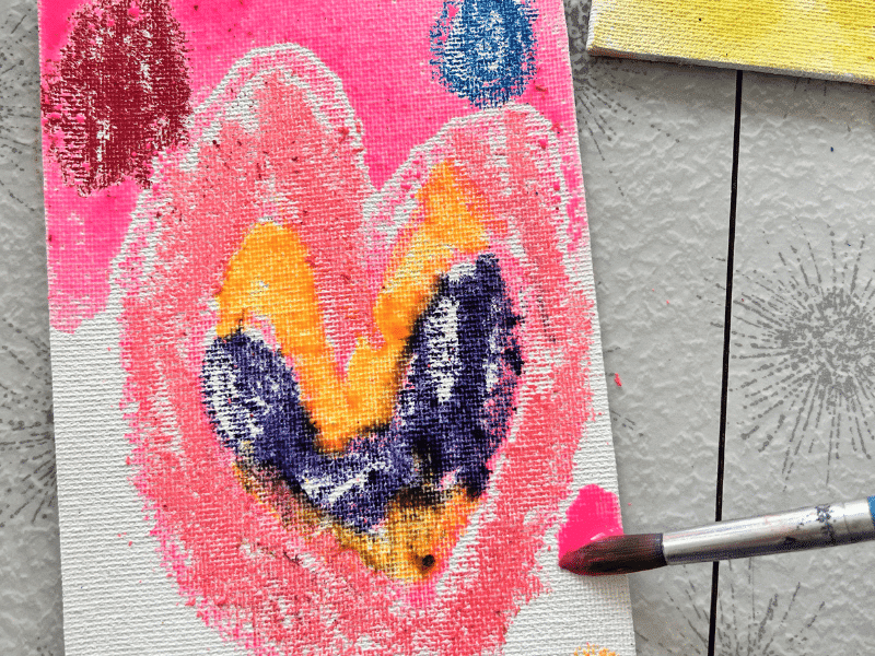 watercolor resist on canvas