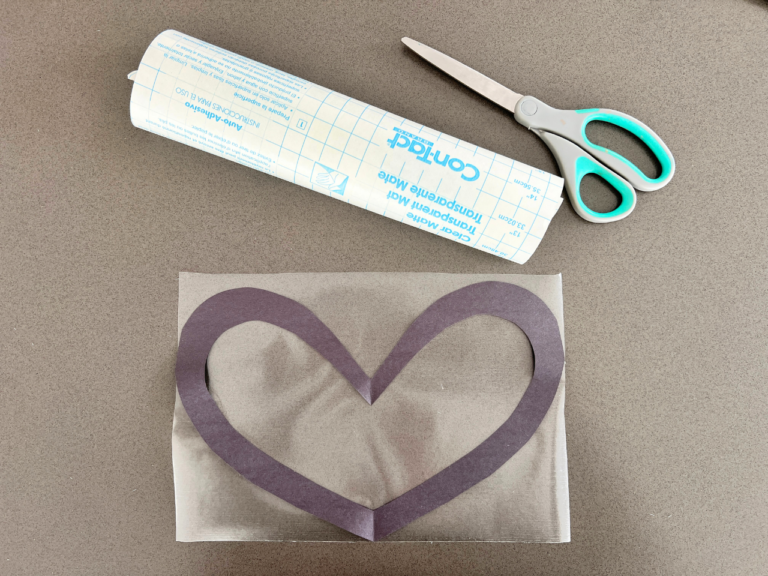 heart on contact paper