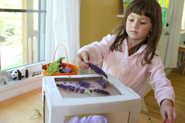3D Nature Suncatchers putting petals on box