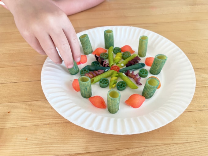 making a pasta mandala