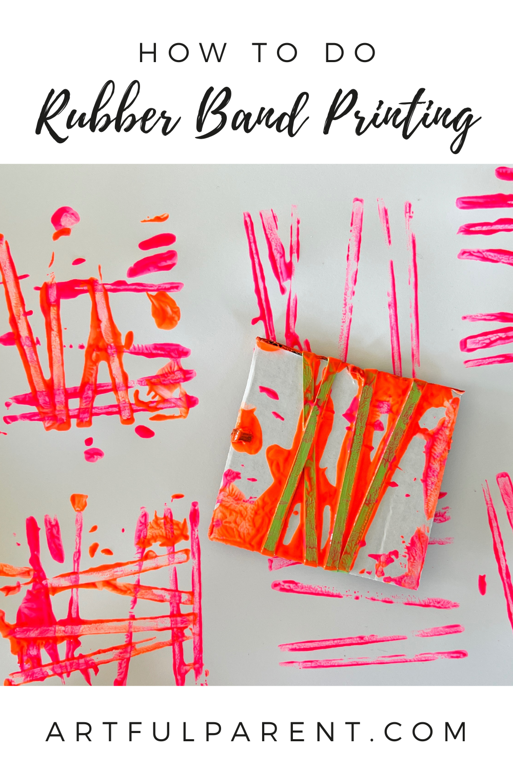 Rubber Band Printing with Kids