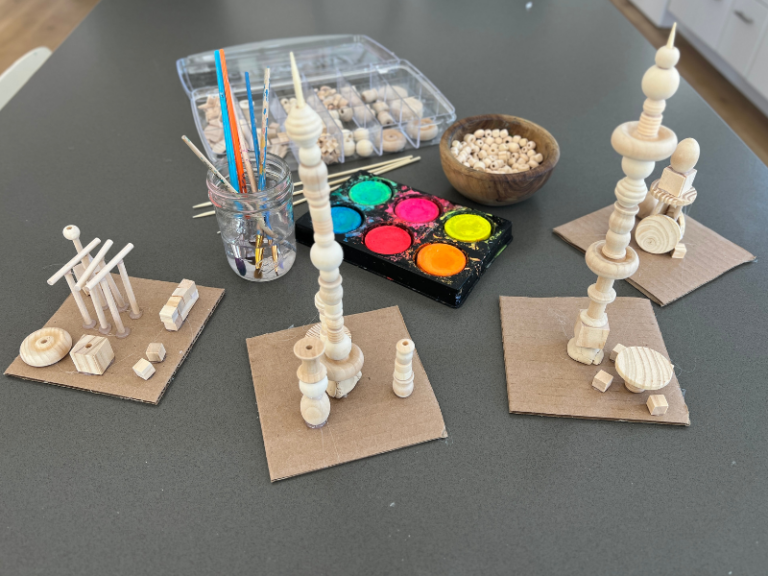 wood sculpture work area