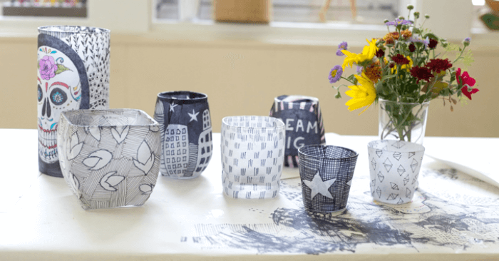 Tissue Paper Lanterns with Doodles