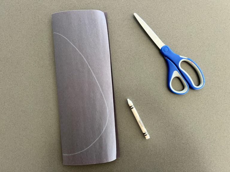 egg shape traced on black paper