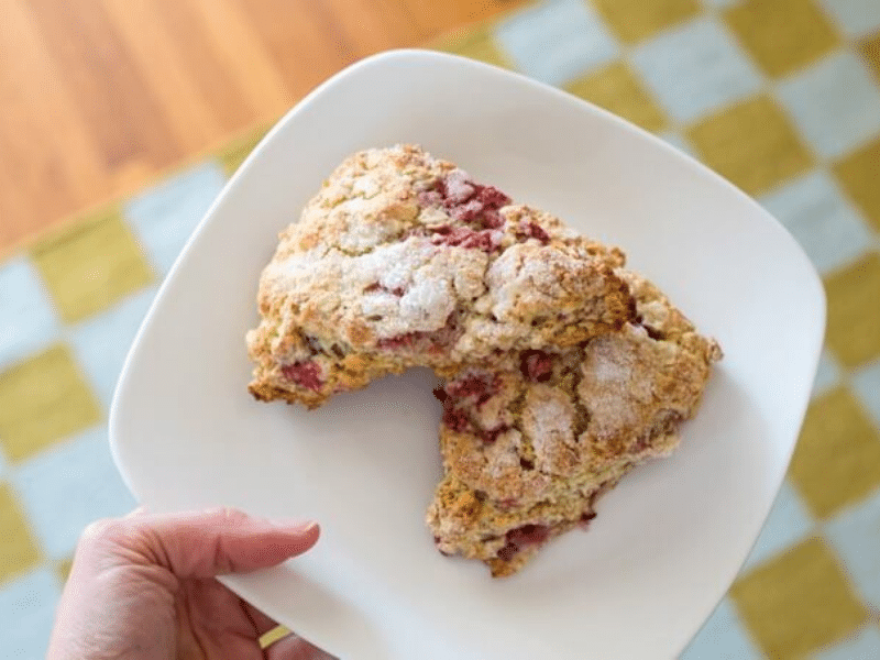 raspberry scone recipe featured