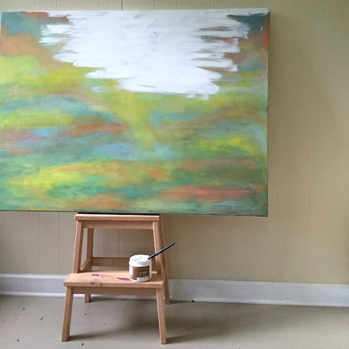 canvas painted with white