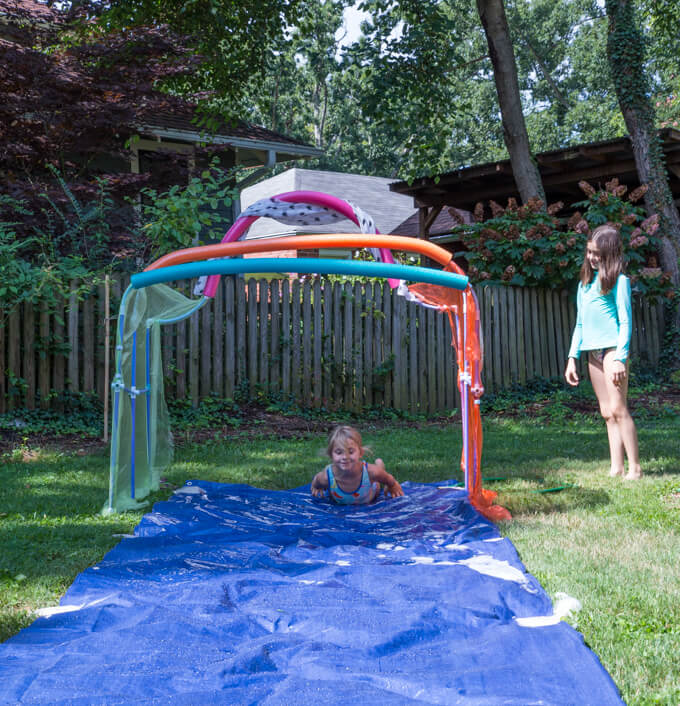 DIY Slip N Slide in Action