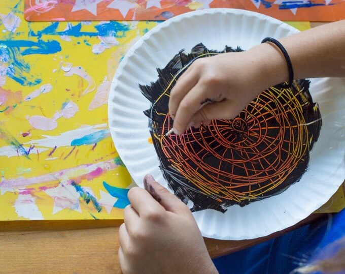 Halloween Scratch Art Spider Webs