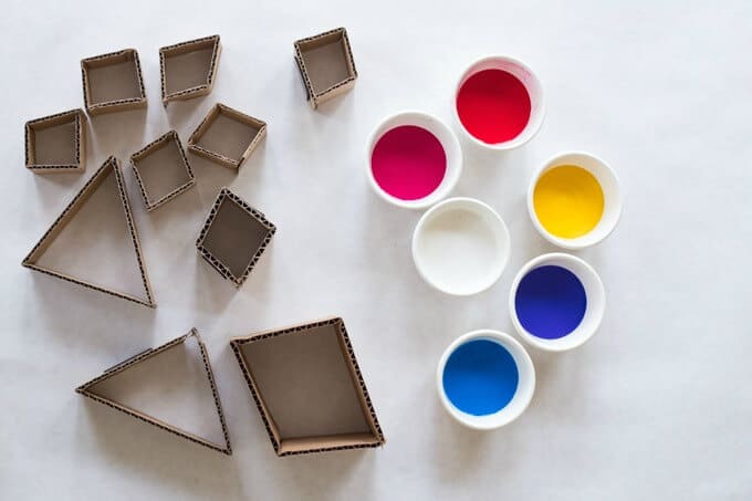 Paint Cardboard Shapes for Building Set