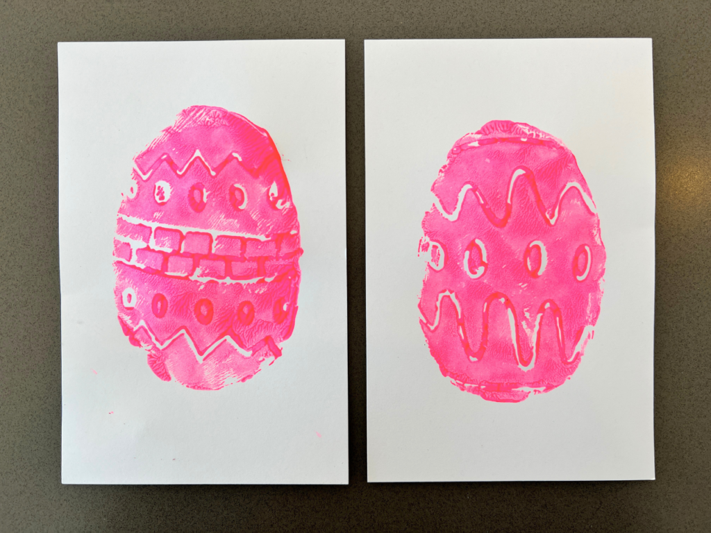 foam printmaking for easter