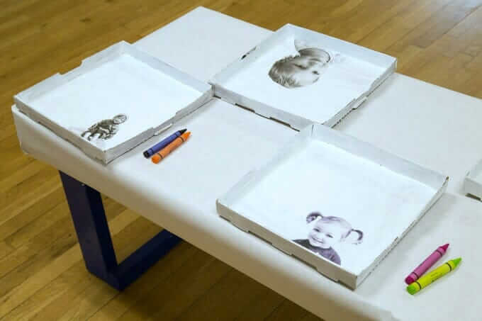 Self Portrait Art with Little Kids - Setting Up