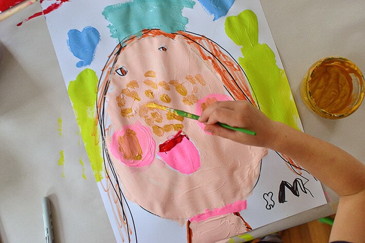 Adding Freckles and Other Details to Mother's Day Portrait Painting