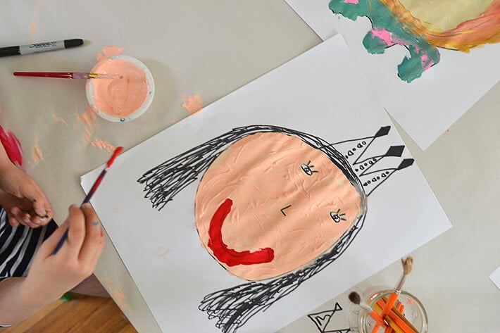 Queen Mom Mother's Day Portrait Art in Progress - Start by Drawing the Face