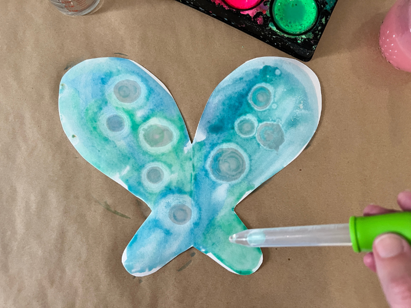 rubbing alcohol watercolor butterfly