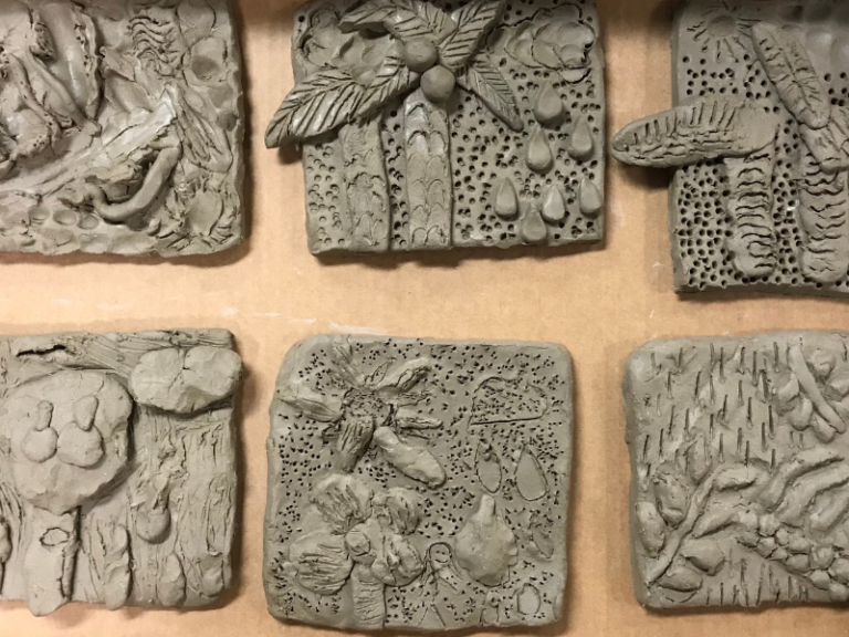 clay relief tiles
