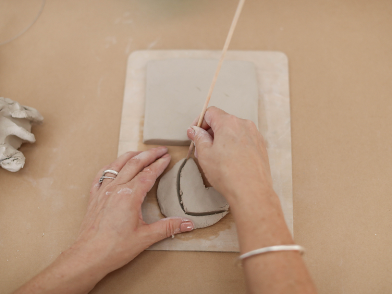 cut heart out of clay