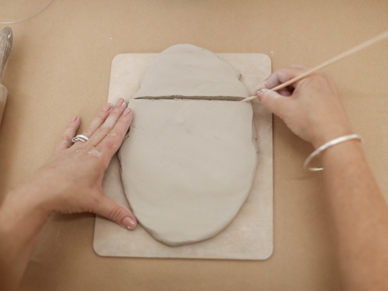 cut square out of clay