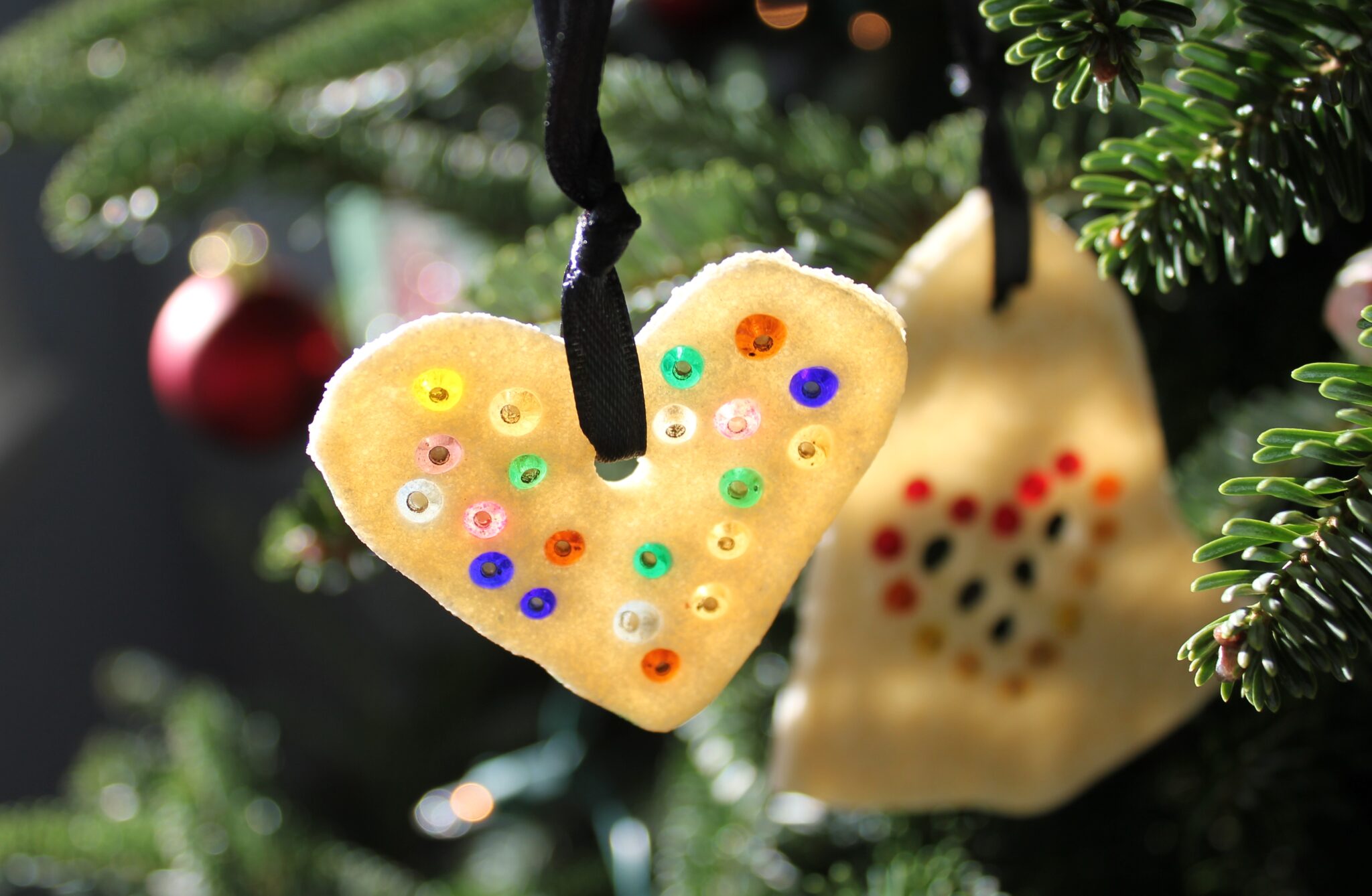 beaded salt dough ornament