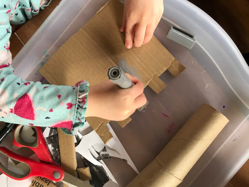 making cardboard castle