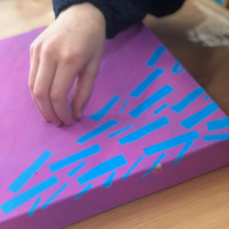 tape resist geometric art-2