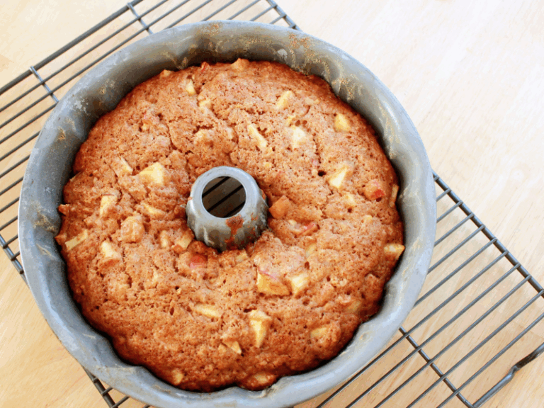 apple cake in pan