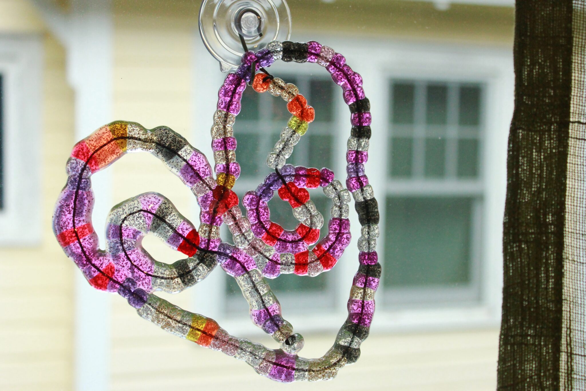 melted bead suncatcher heart