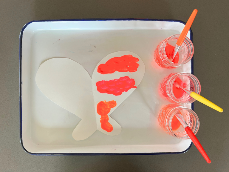 butterfly with paint on it