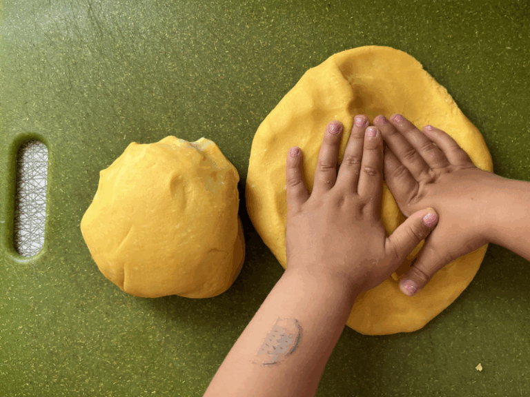 flattening out playdough
