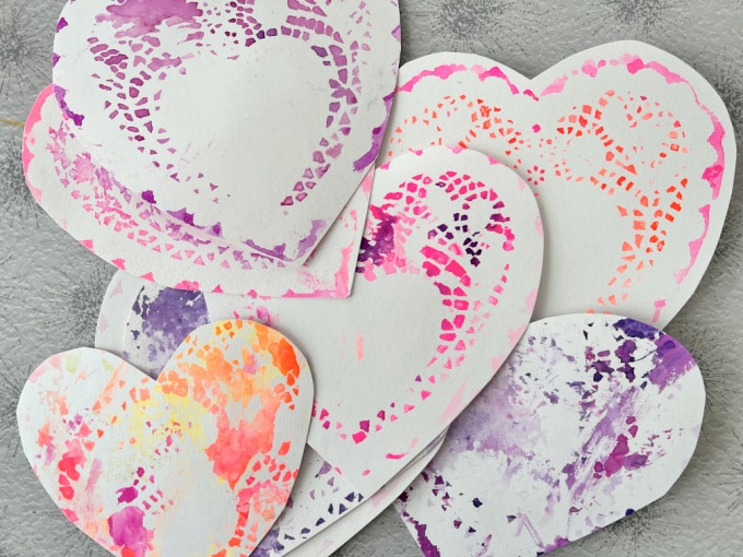 watercolor doily hearts _ andrea martelle