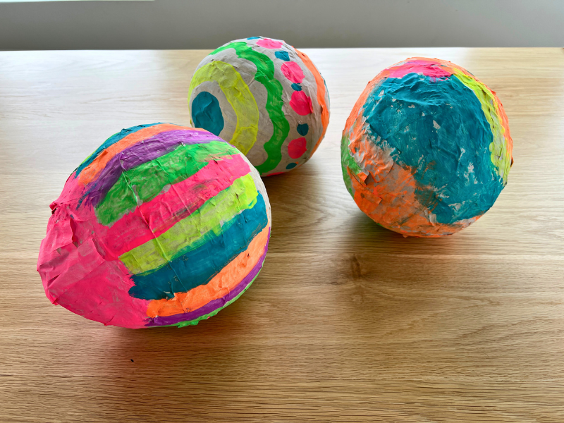 paper mache eggs