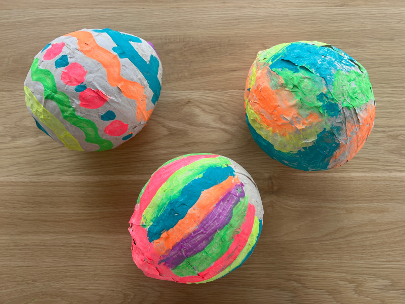 paper mache eggs