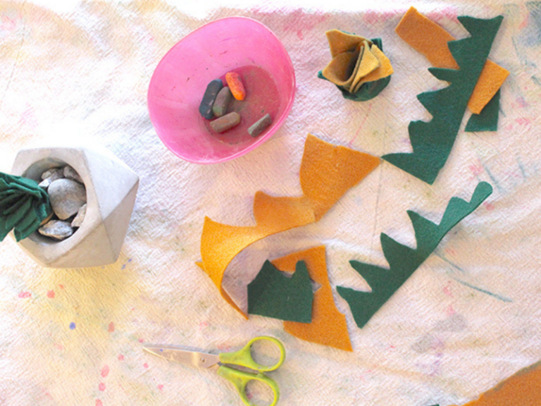cutting felt succulents