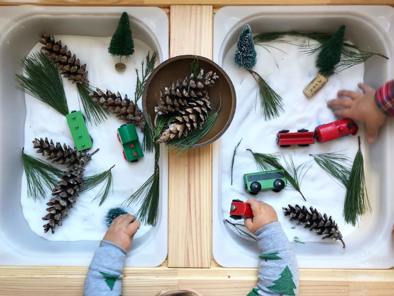 christmas sensory bins featured