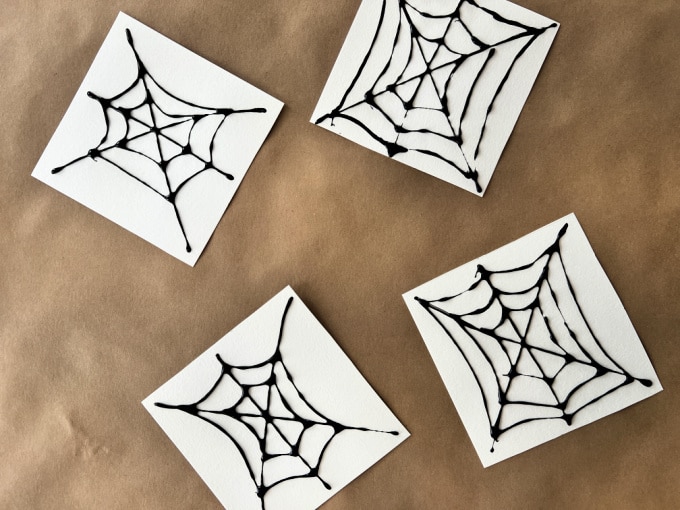black glue spiderwebs