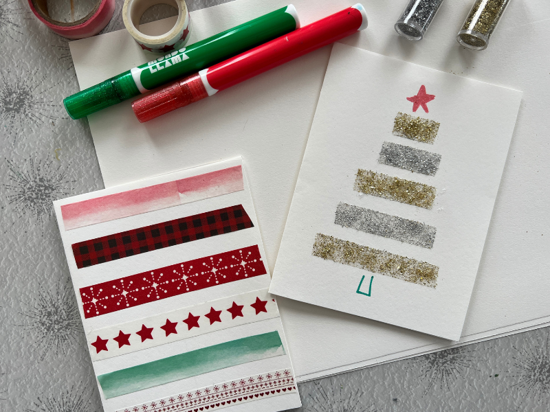 washi tape cards Christmas Craft Ideas