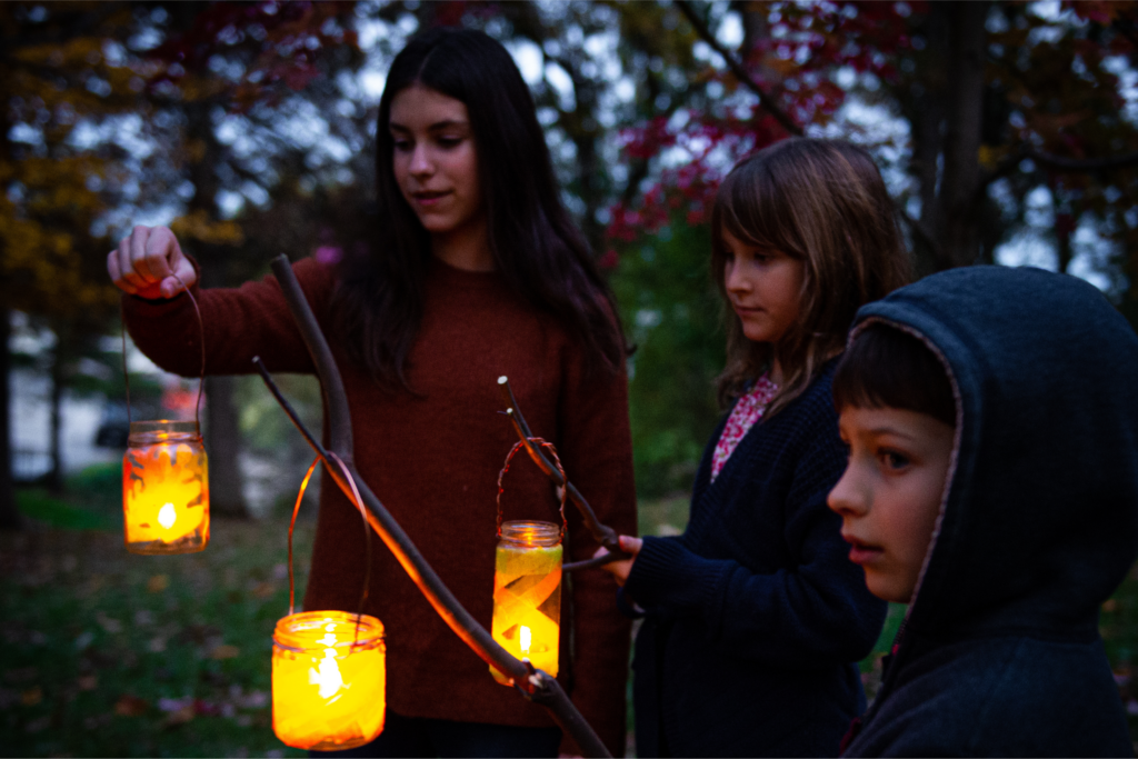 family on lantern walk (1)