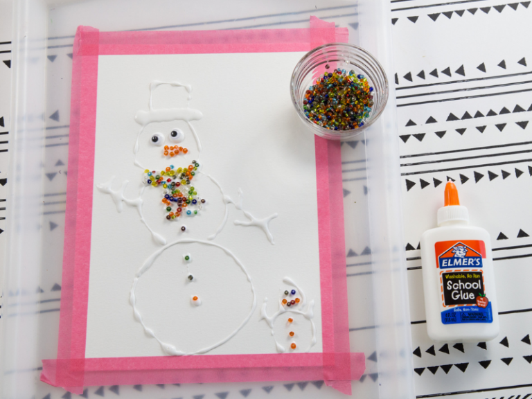 glue resist snowman