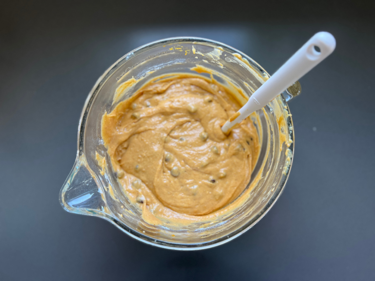 pumpkin muffin batter in bowl