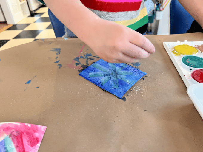 sprinkling salt on wet paint