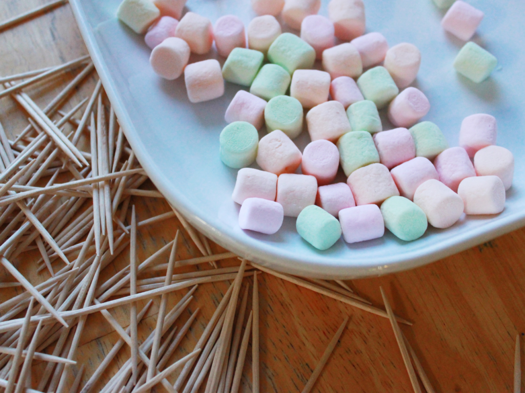 toothpick and marshmallows