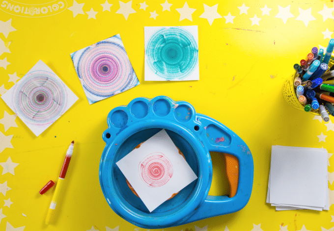 spin drawing with markers