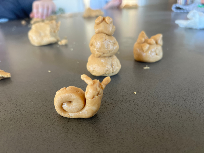 edible playdough sculptures