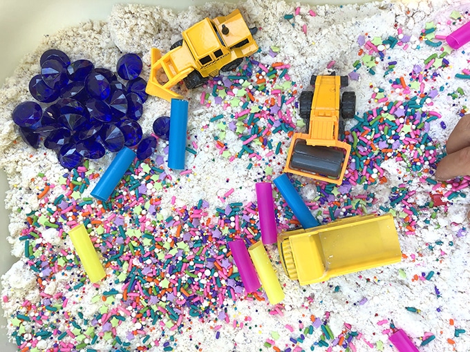 cloud dough sensory bin