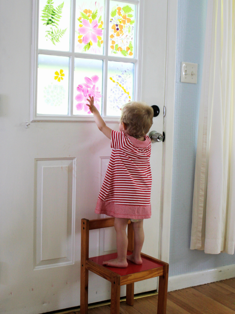 flower stained glass door